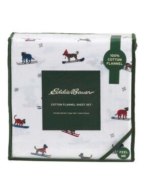 EDDIE BAUER Ski Patrol Flannel Sheet Set